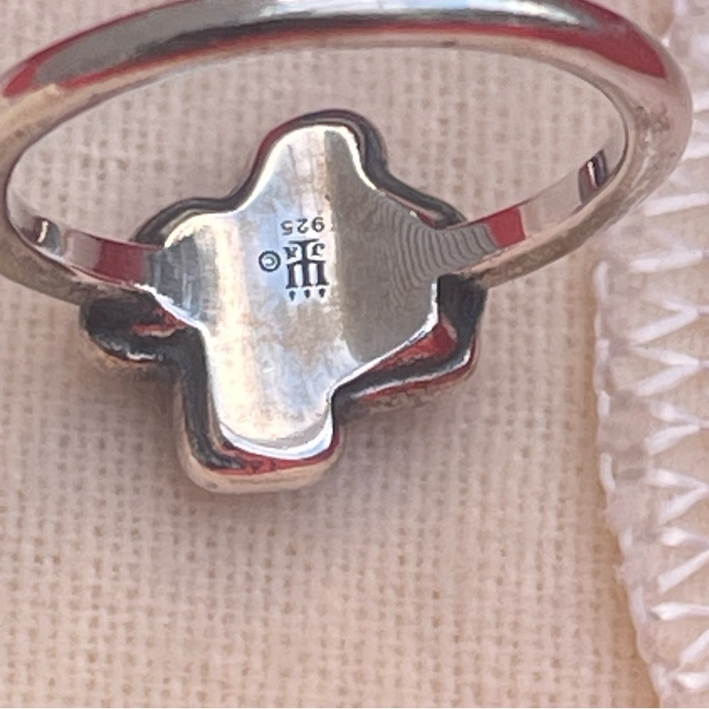 James Avery Silver Texas State gemstone Ring white doublet - Picture 3 of 9